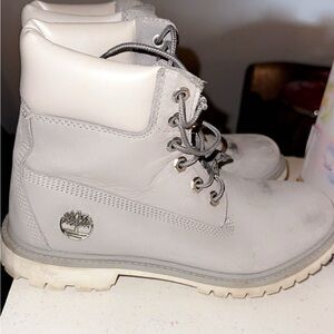 Timberland Light Gray Leather Boots